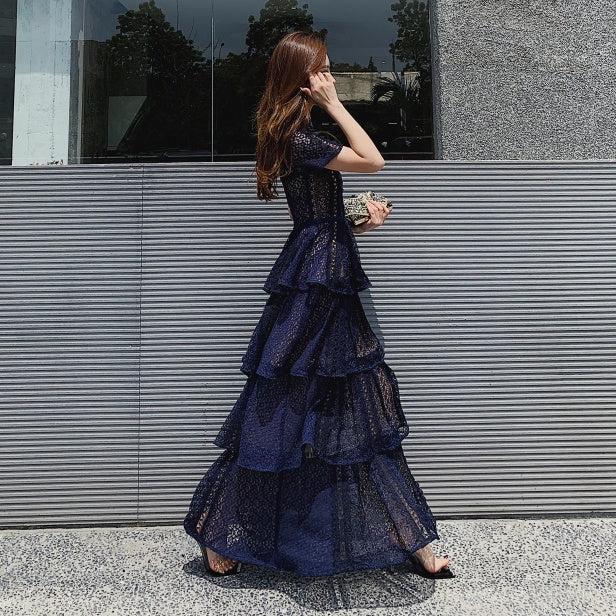 ブリティッシュレースロングドレス