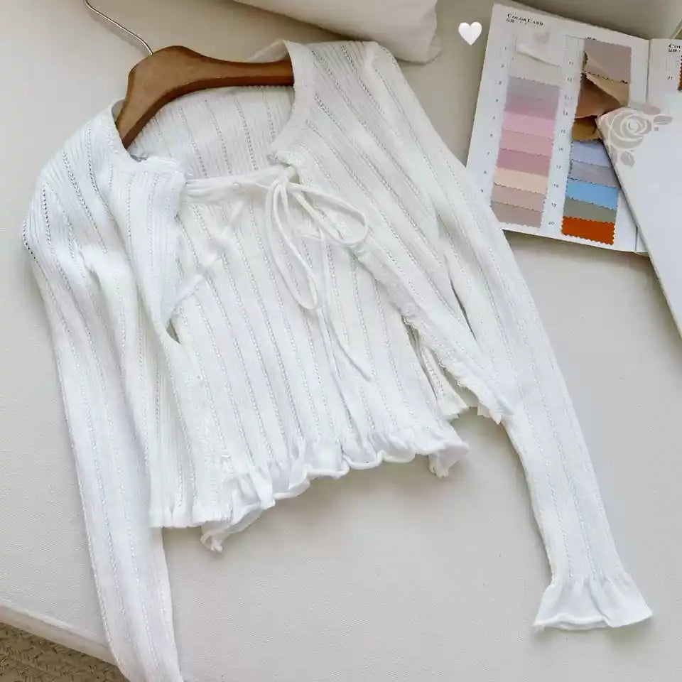 コントラストレースリボンアンサンブル