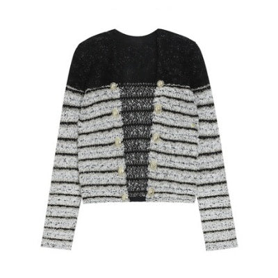 ゴールドバックルボーダーカーディガン