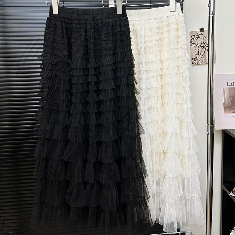 ティアードチュールロングスカート
