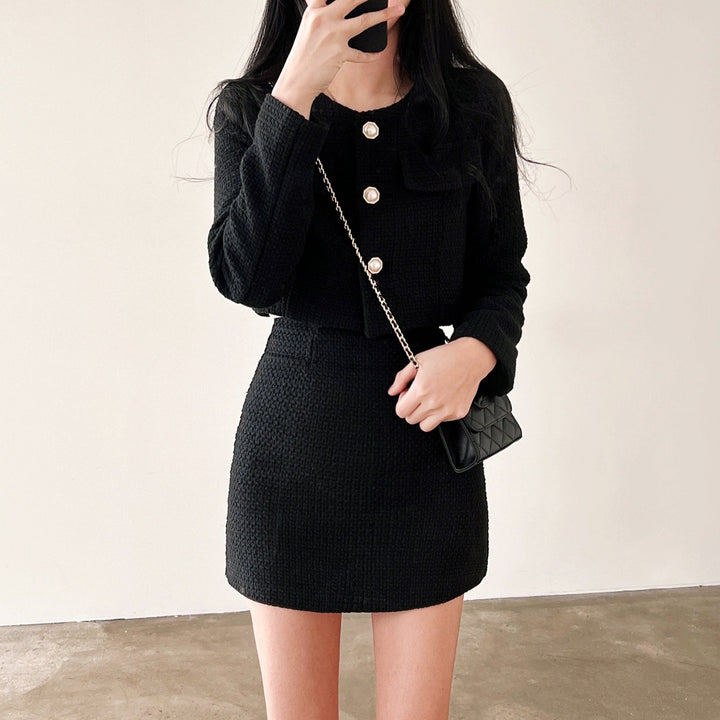 クロップドツイードジャケットスカートセットアップ
