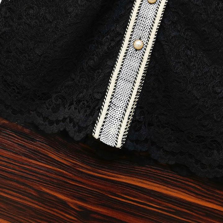 フレンチ襟レースワンピース