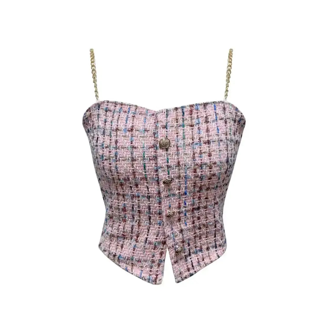 ツイードビスチェコンビシャツ