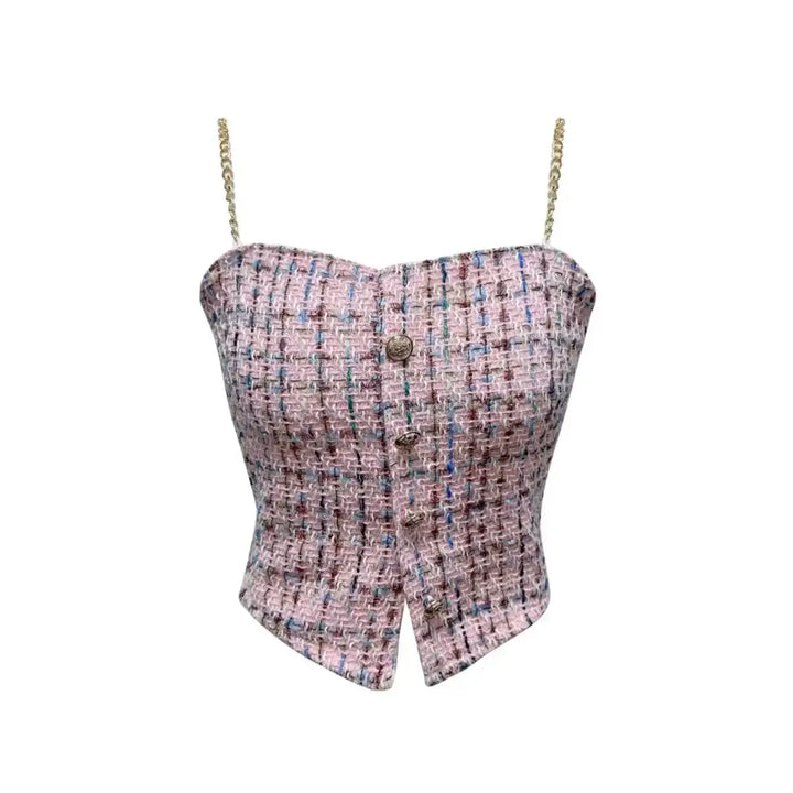 ツイードビスチェコンビシャツ