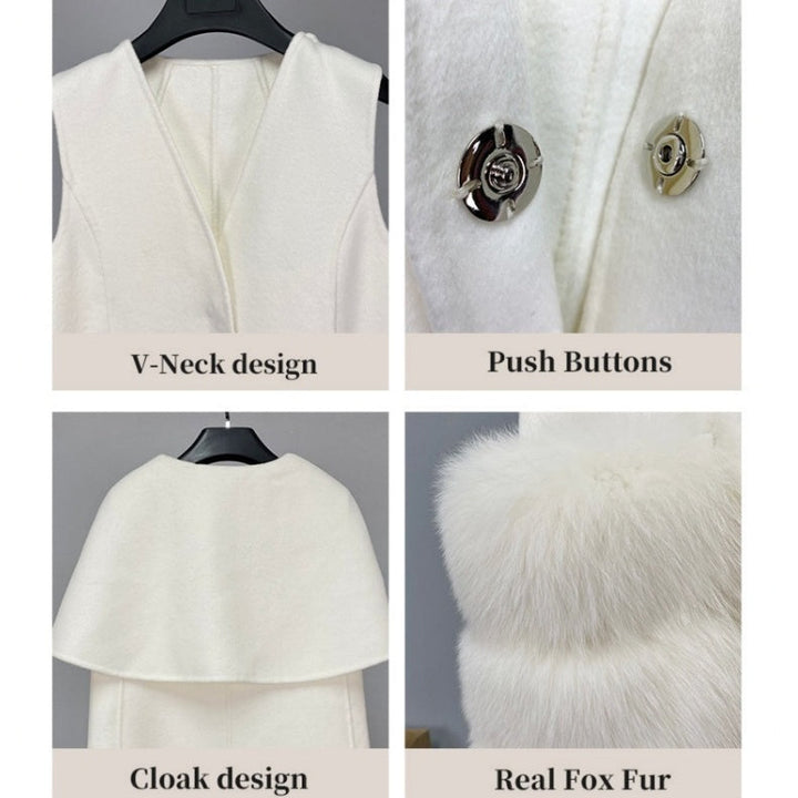 FOXファーウールケープコート