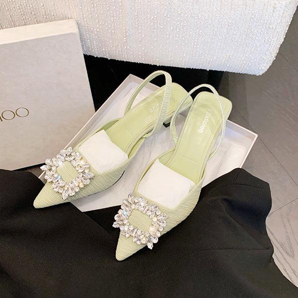 バックルビジューパンプス