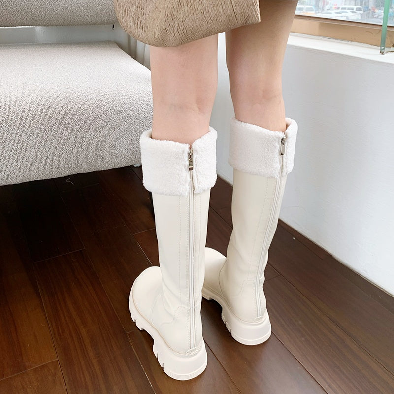 バイカラーボアロングブーツ