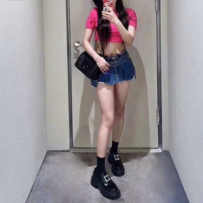 ビジューバックルローファー