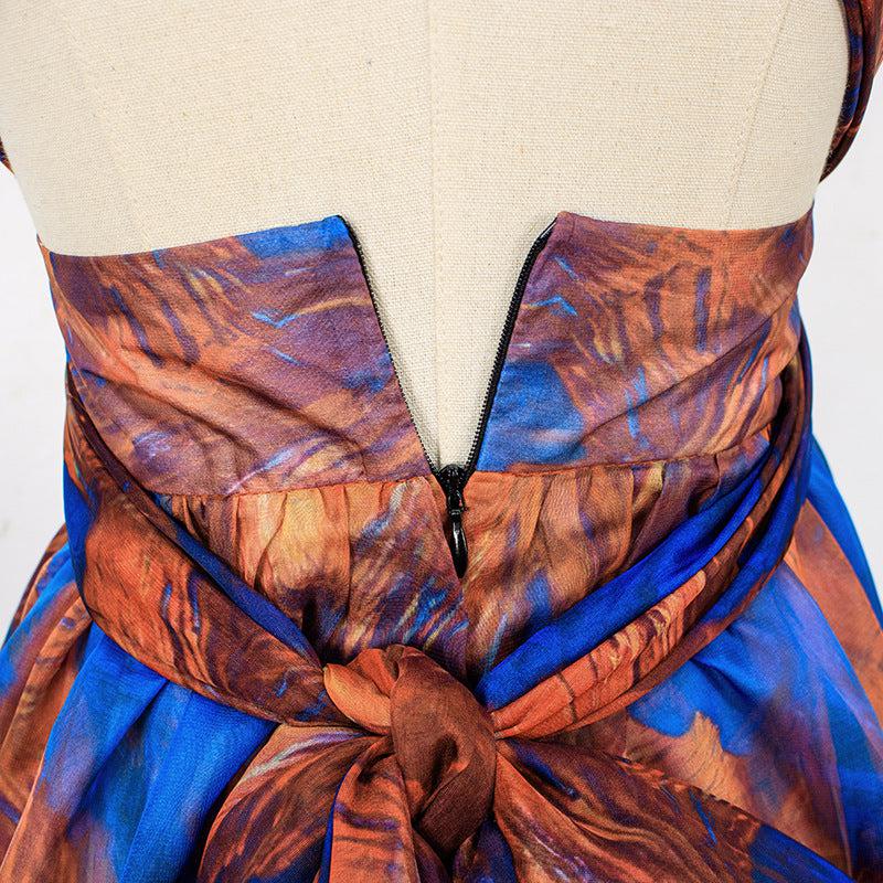 バックオープンシフォンドレス