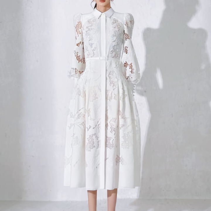 レースレトロシャツワンピース