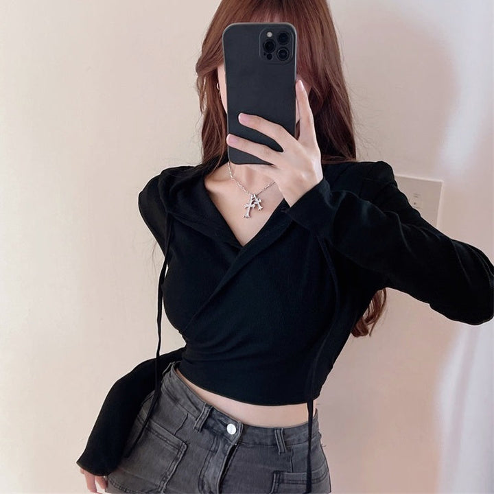 カシュクールスリムフードトップス