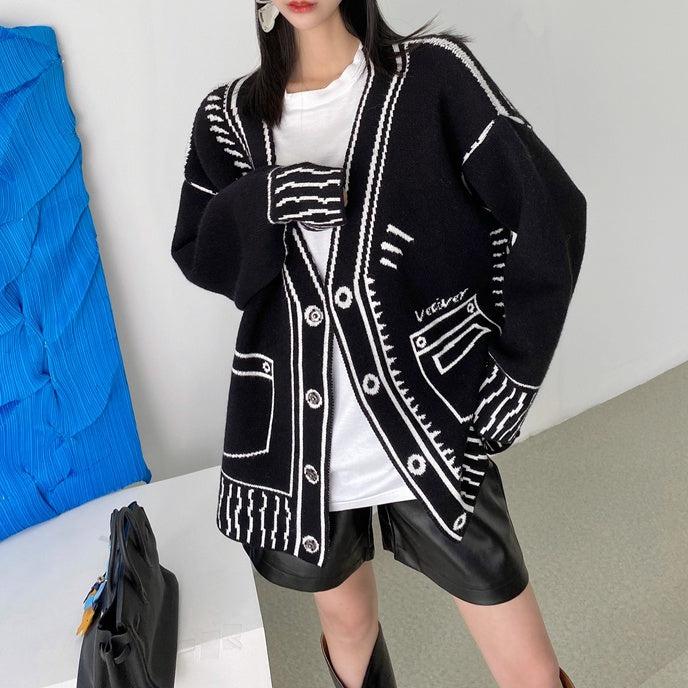 フェイクアートカーディガン