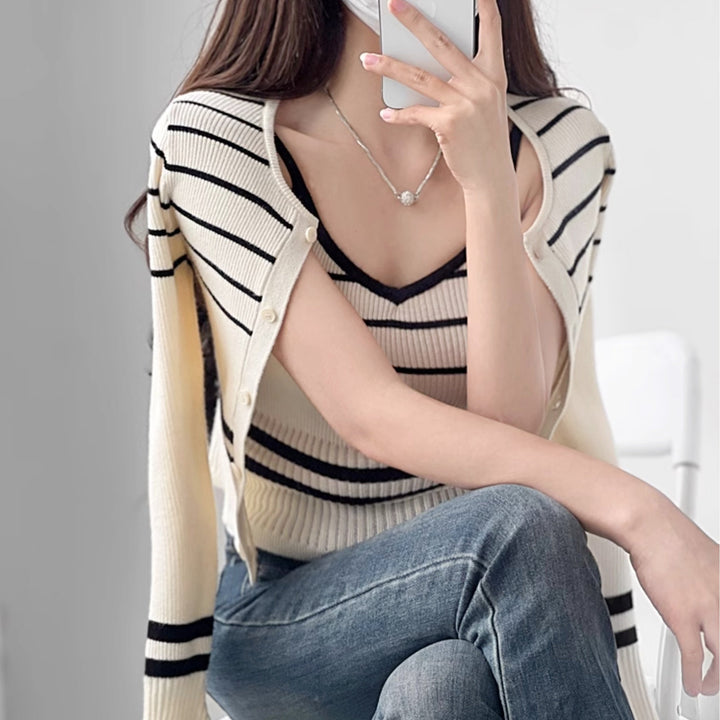 ストライプキャミニットアンサンブル