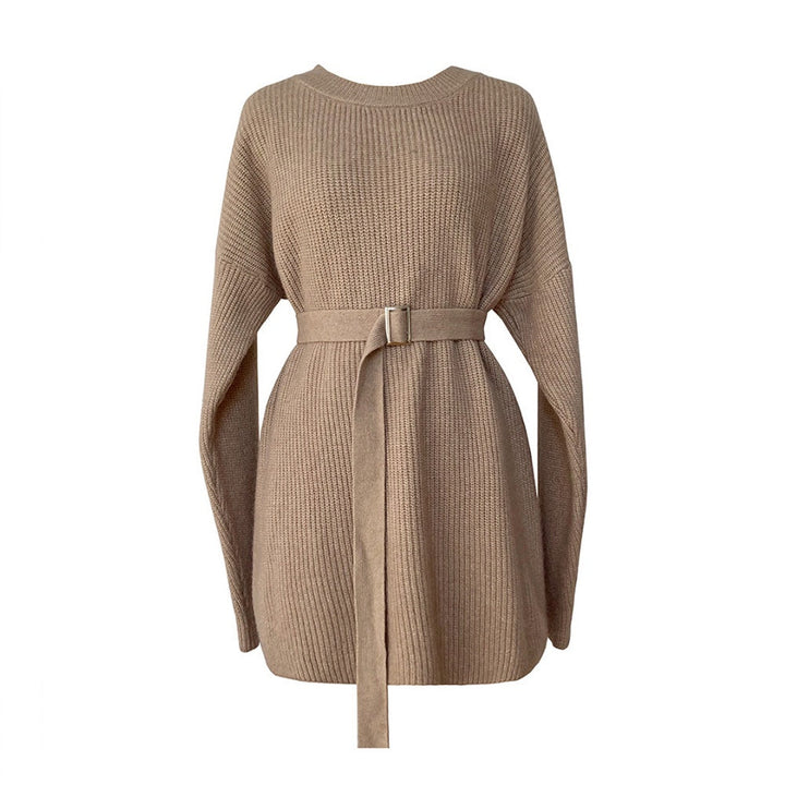 ウエストベルトニットワンピース