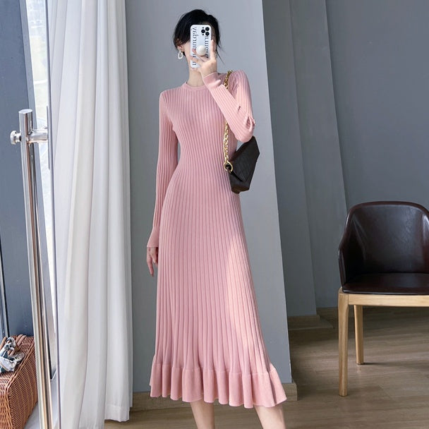 フィッシュテールリブニットワンピース