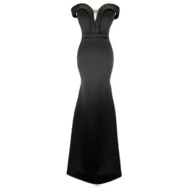 オフショルダーフィッシュテールロングドレス