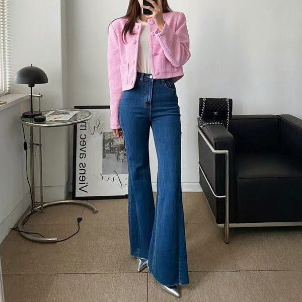 ハイウエストフレアデニムパンツ