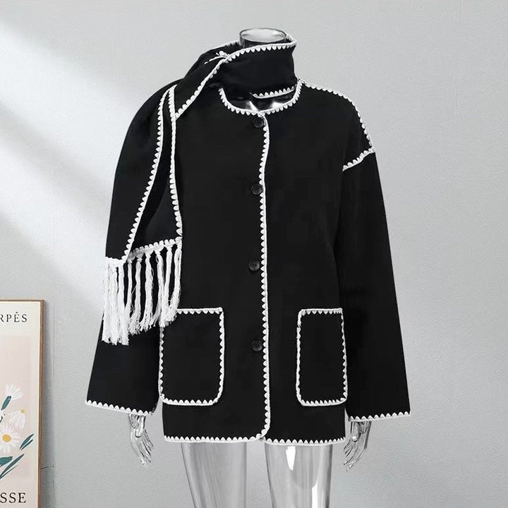 ストールカラーウールショートコート