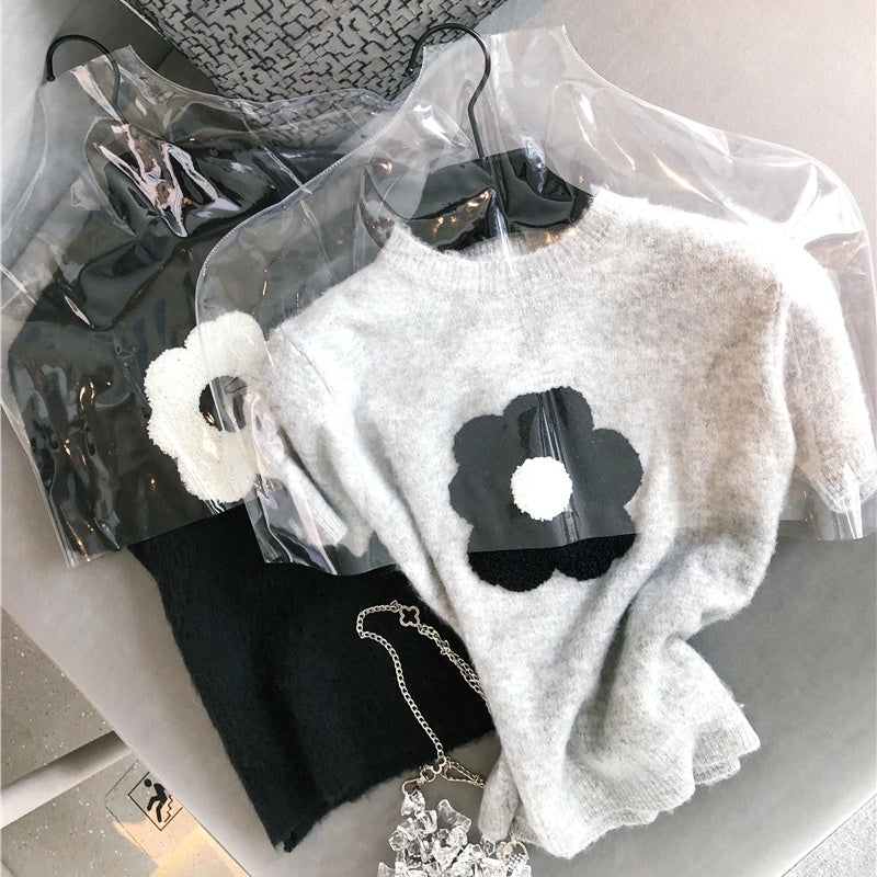 ハーフスリーブデイジーニット