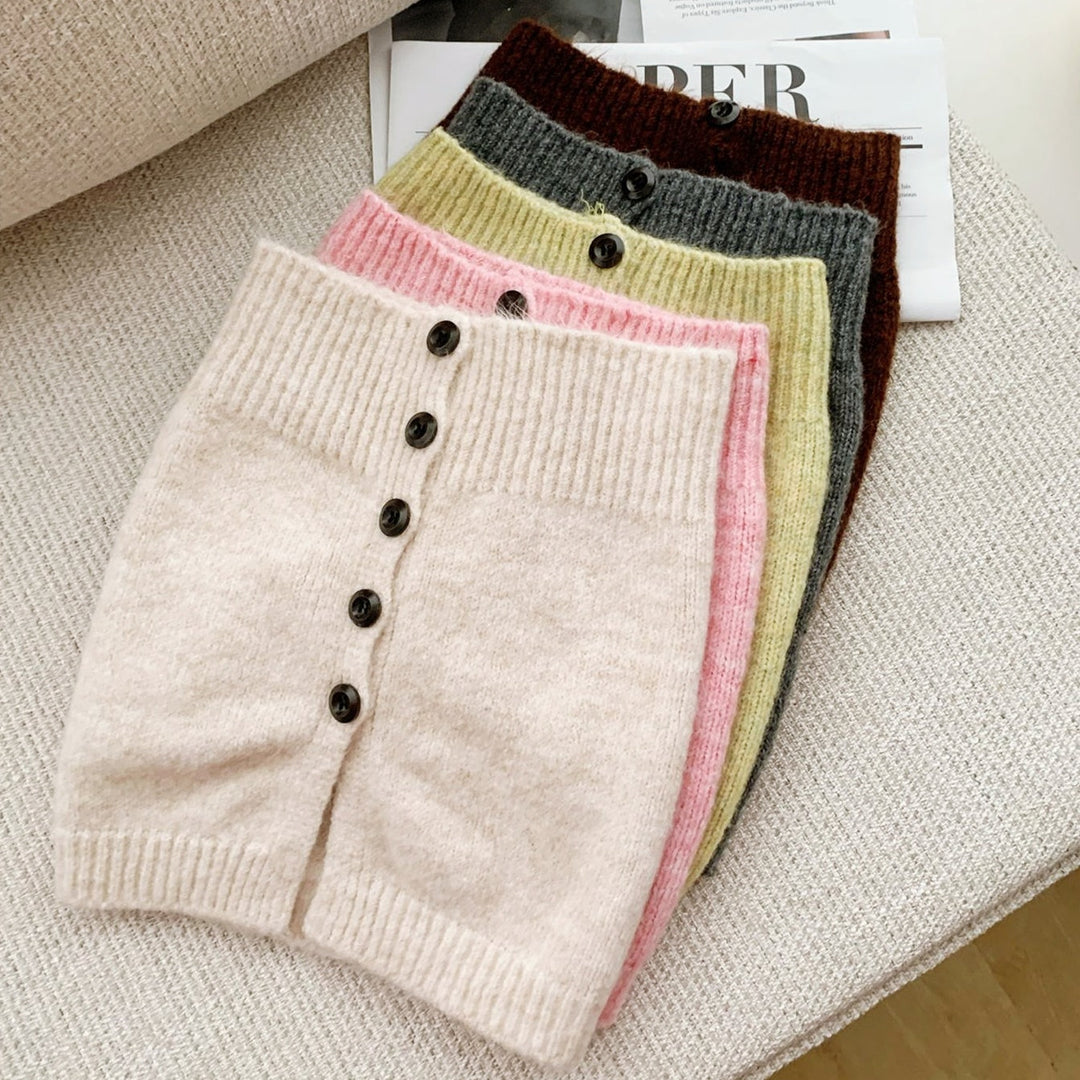 ボタンラインベアトップアンサンブル