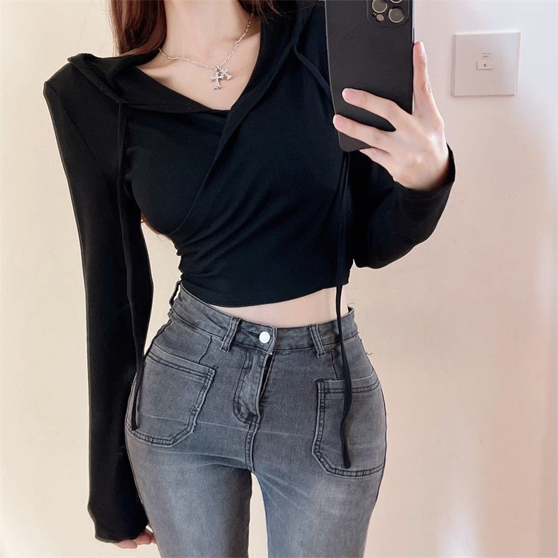 カシュクールスリムフードトップス