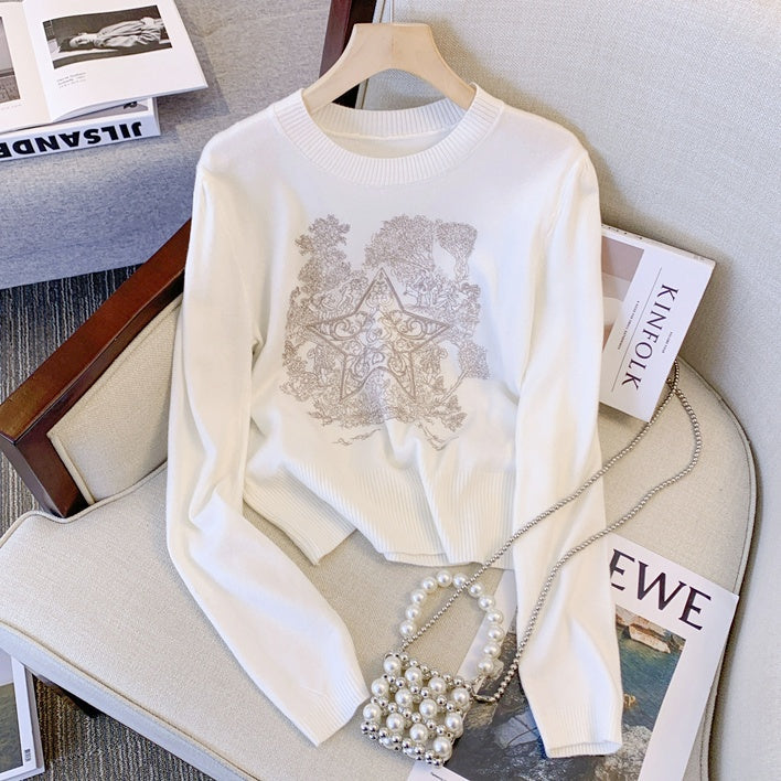 エンブロイダリースターニット