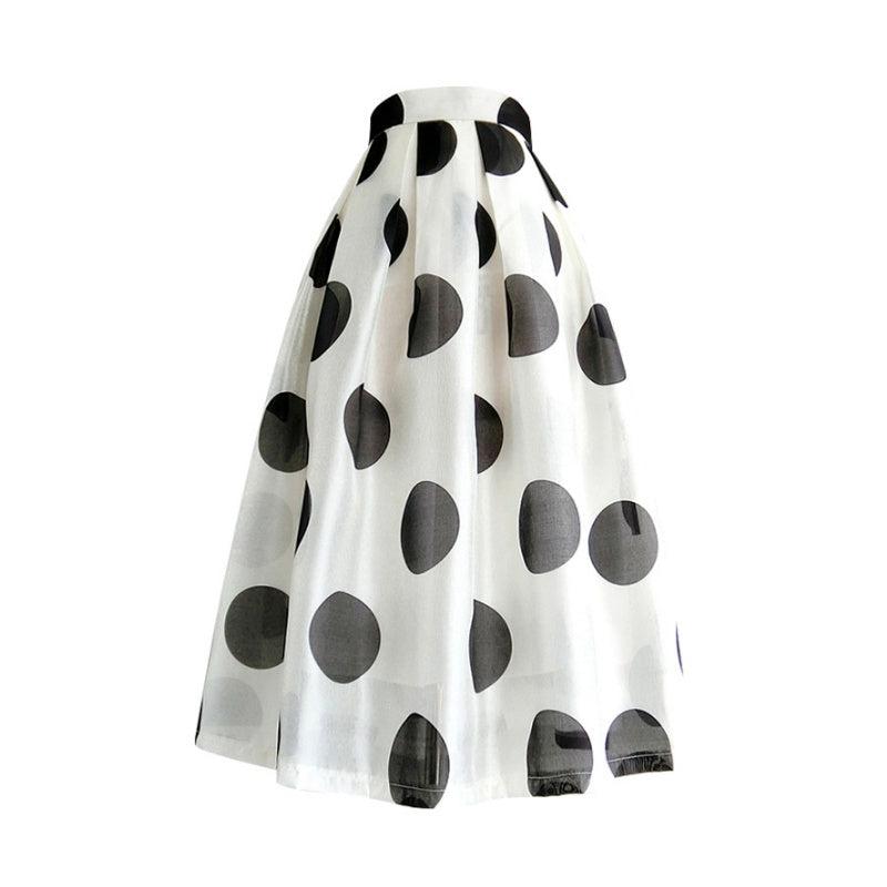 ポルカドットフレアスカート