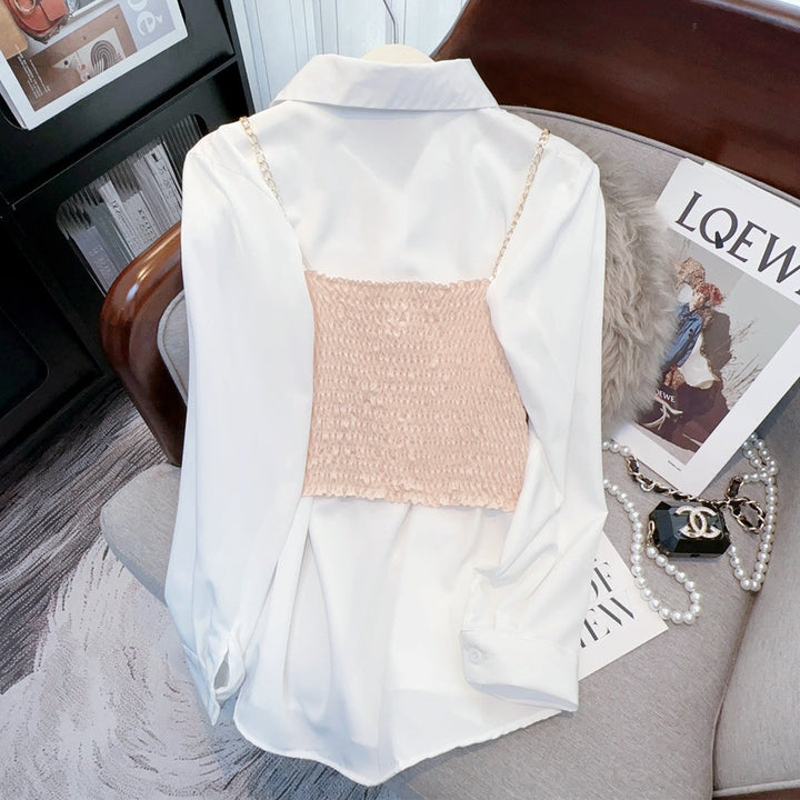 ツイードビスチェコンビシャツ