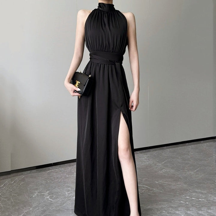 ホルターネックスリットロングドレス
