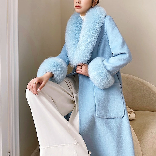 FOXファーパステルカラーロングコート