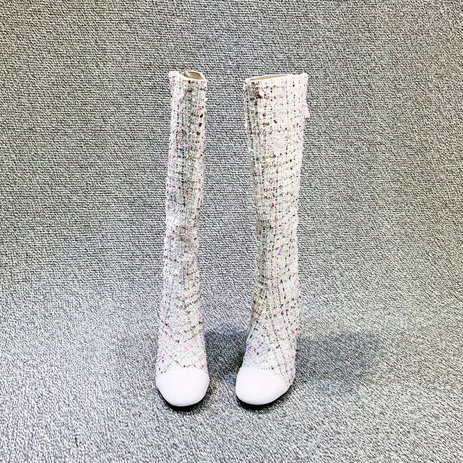 ツイードロングブーツ