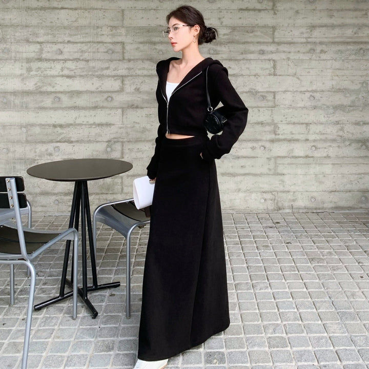 スウェットフーディースカートセットアップ