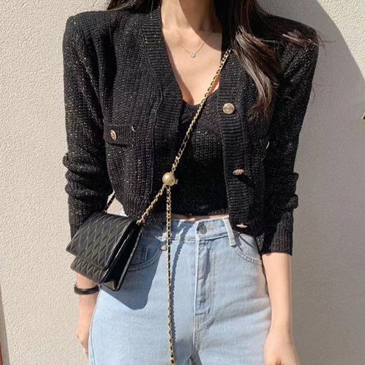 Vネックニットキャミアンサンブル