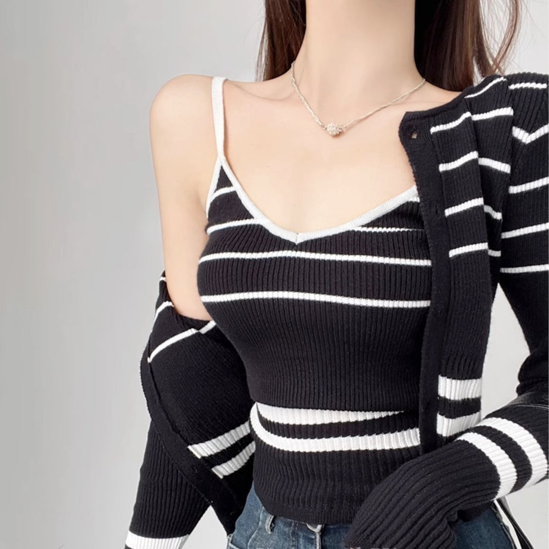 ストライプキャミニットアンサンブル