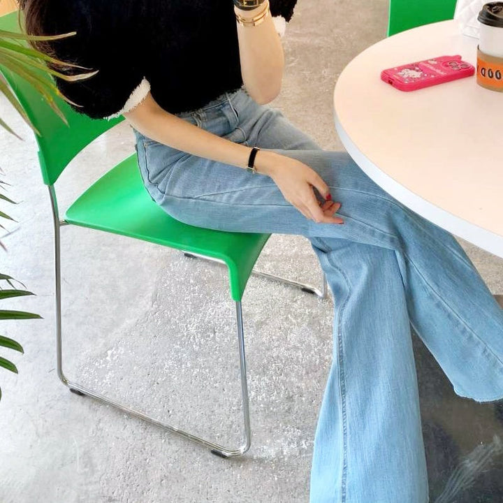 ハイウエストフレアデニムパンツ