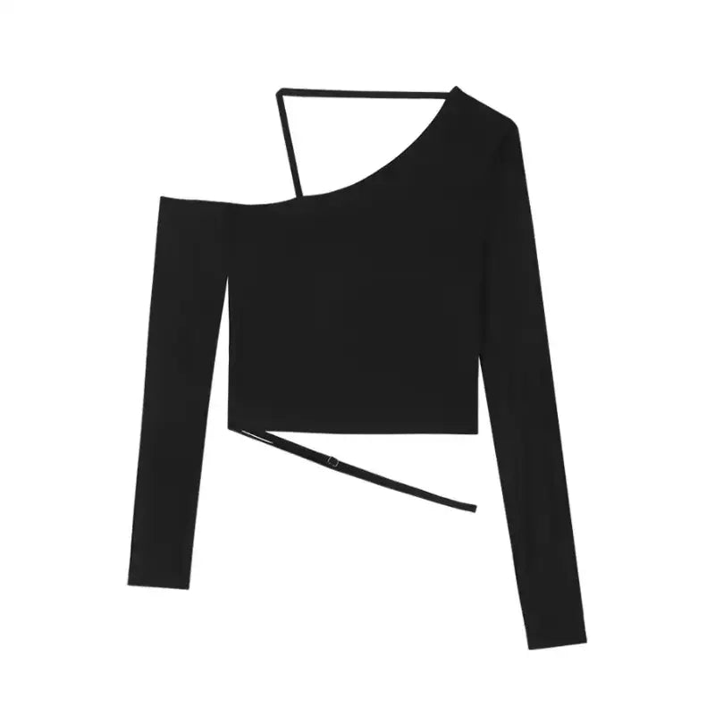 オフショルダーアシンメトリーストラップトップス