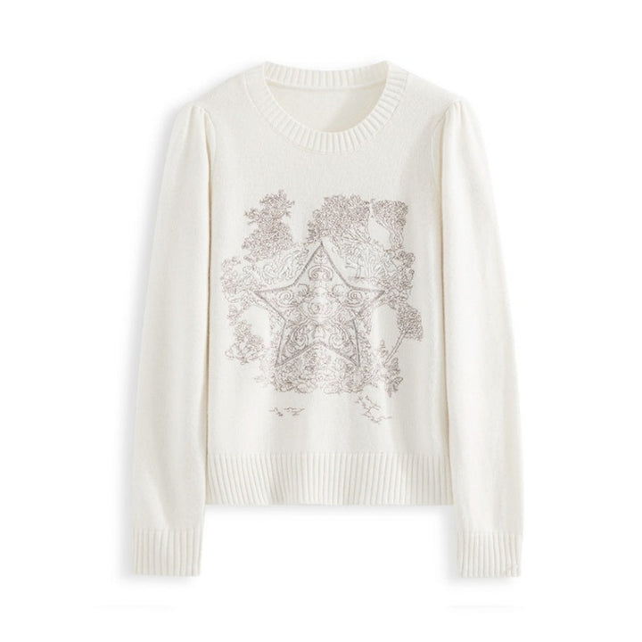 エンブロイダリースターニット