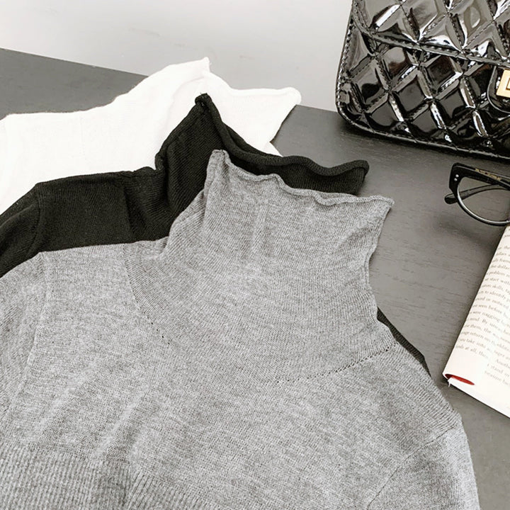 シースルーハイネックタイトニットワンピース