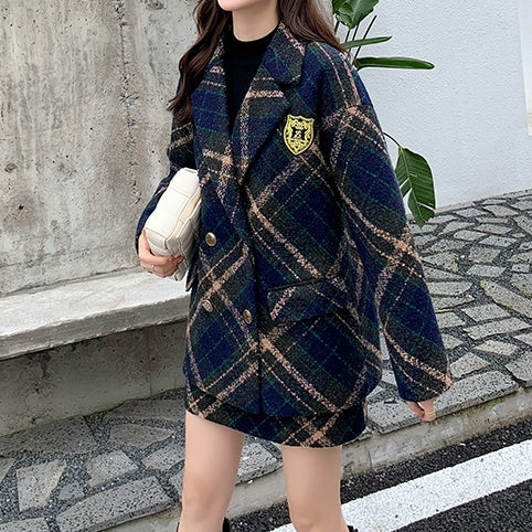 ウールチェックセットアップ