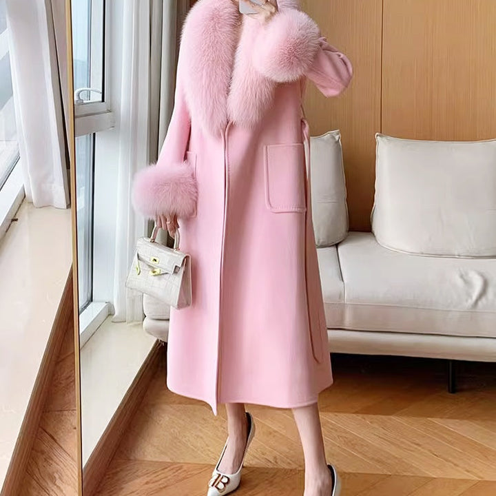 FOXファーパステルカラーロングコート