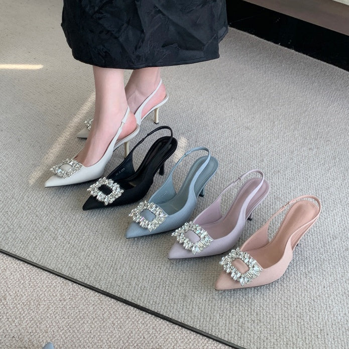 スクエアビジューパンプス