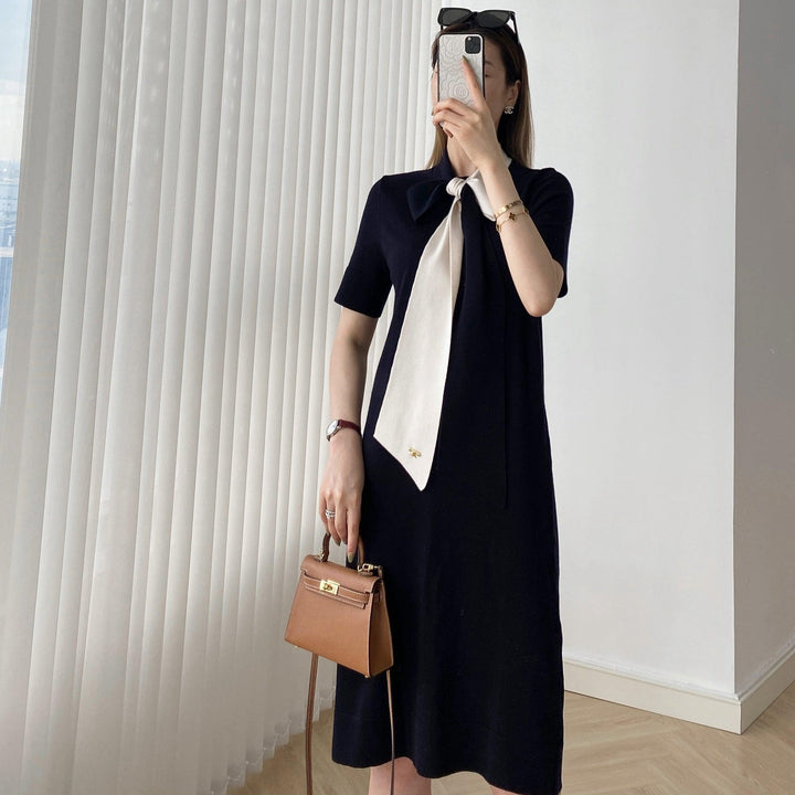 バイカラーリボンワンピース