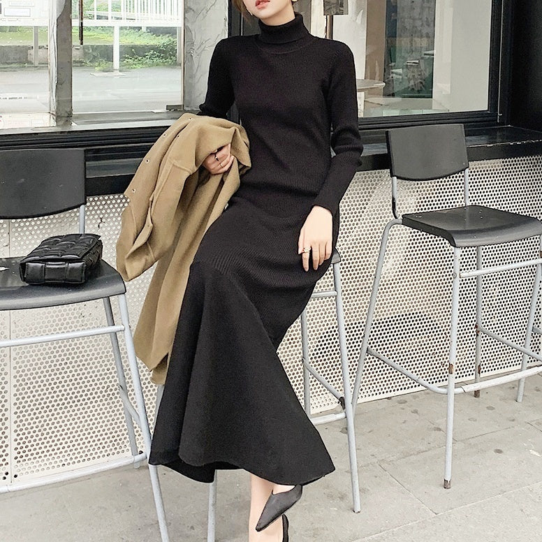ハイネックマーメイドニットワンピース