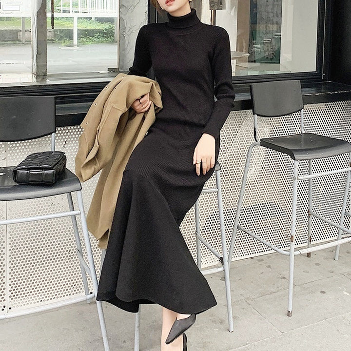ハイネックマーメイドニットワンピース