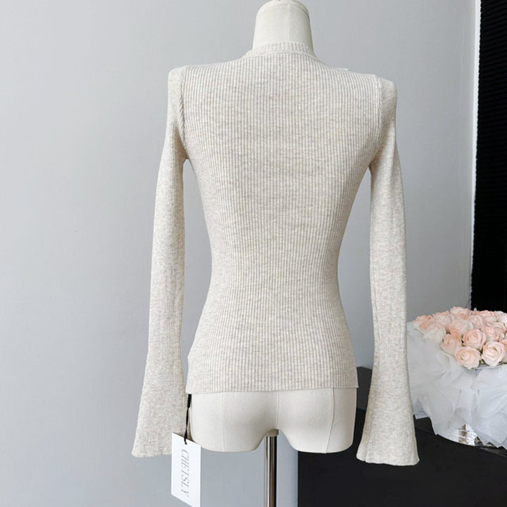 シースルーリボンタイトトップス