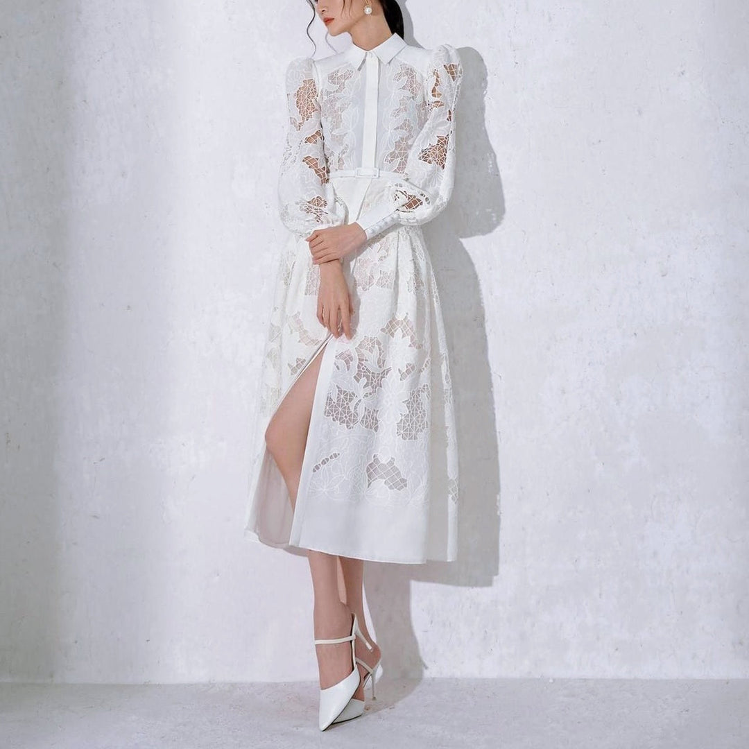 レースレトロシャツワンピース