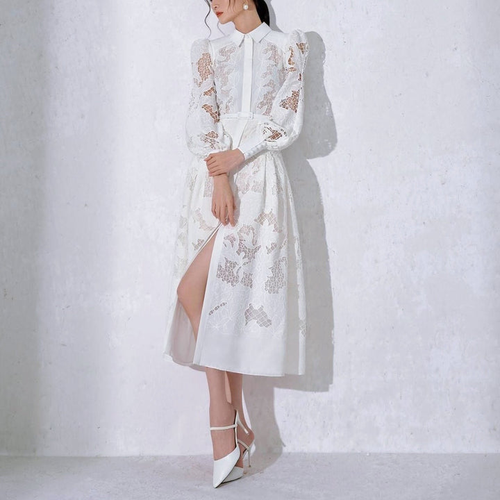 レースレトロシャツワンピース