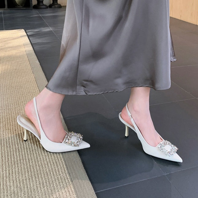 スクエアビジューパンプス