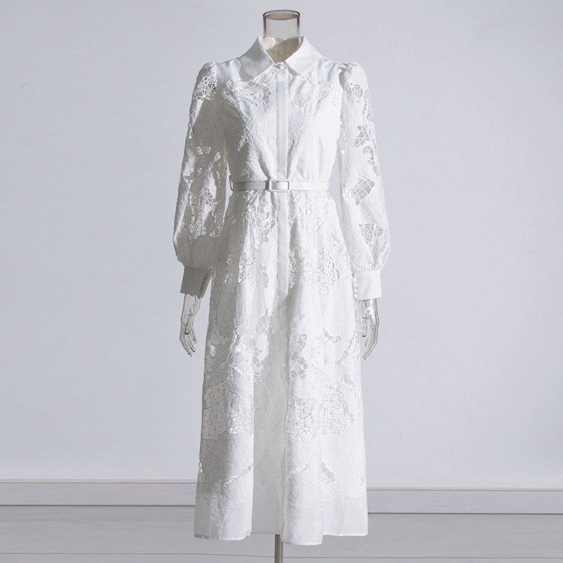 レースレトロシャツワンピース