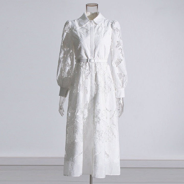 レースレトロシャツワンピース